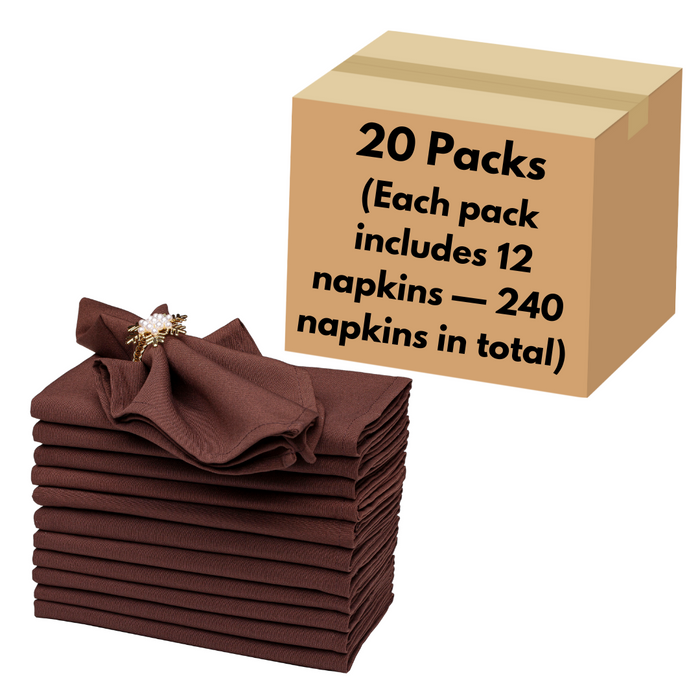 Spun Polyester Dinner Napkins Chocolate