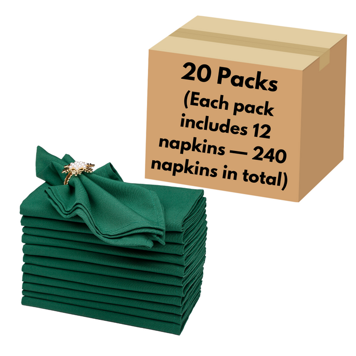 Spun Polyester Dinner Napkins Forest Green