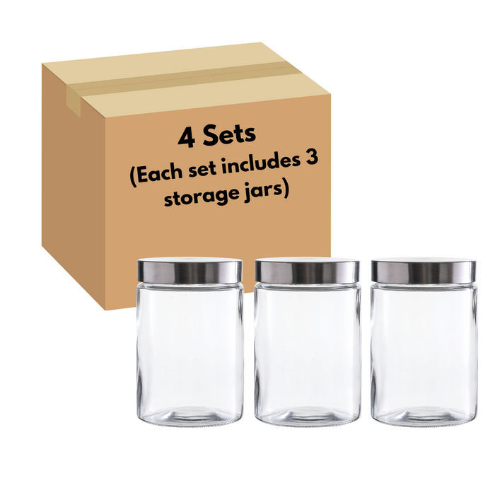 Glass Storage Containers with Lids, 4 x 3 = 12