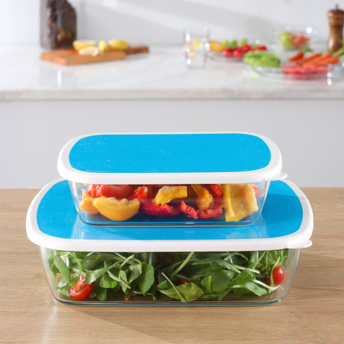 4-Piece Large Glass Food Storage Containers