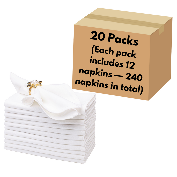 Spun Polyester Dinner Napkins White