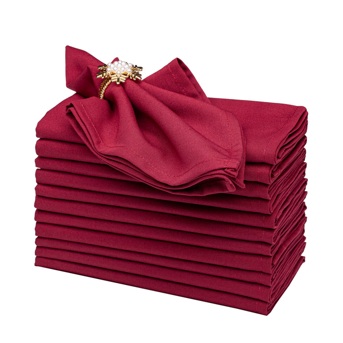 Spun Polyester Dinner Napkins Burgundy