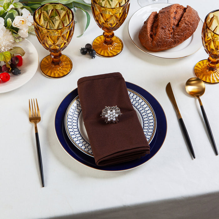Spun Polyester Dinner Napkins Chocolate