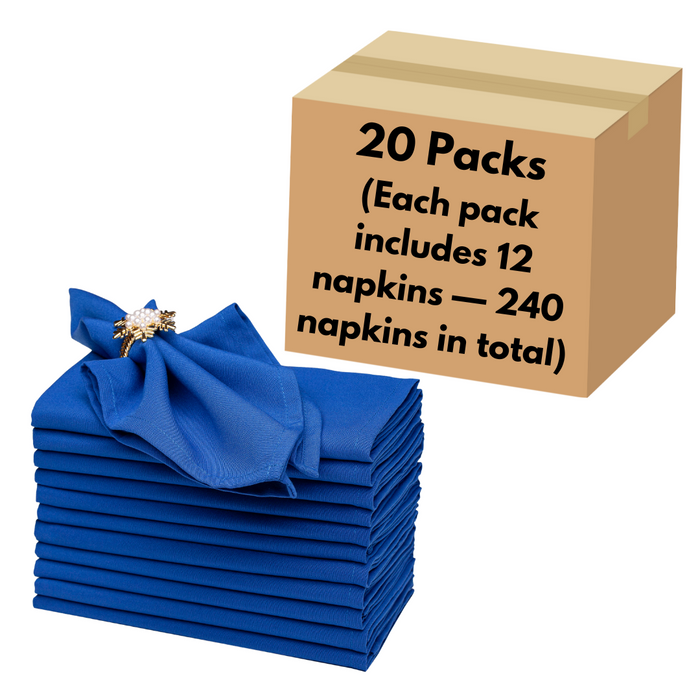 Spun Polyester Dinner Napkins Royal Blue