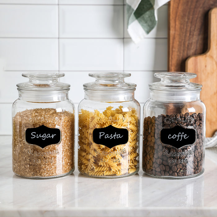 3-Piece Airtight Round Clear Glass Storage