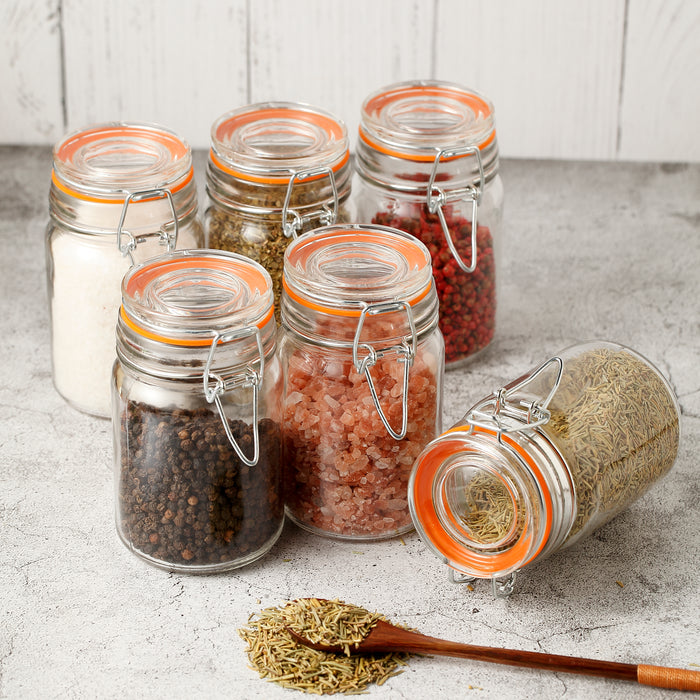Glass Spice Jars Bottles with Airtight Lid