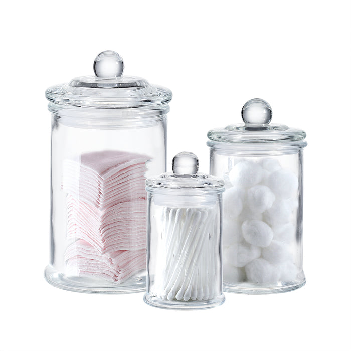 Mini Glass Jars-Cotton Storage Organizer