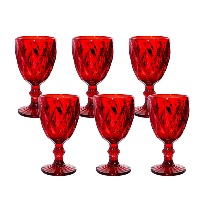 Red Colored Water Glasses Wine Drinking Goblet