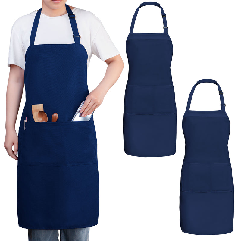Royal Blue Chef Bib Apron – Adjustable Unisex Kitchen Apron with Pockets, Durable Spun Polyester