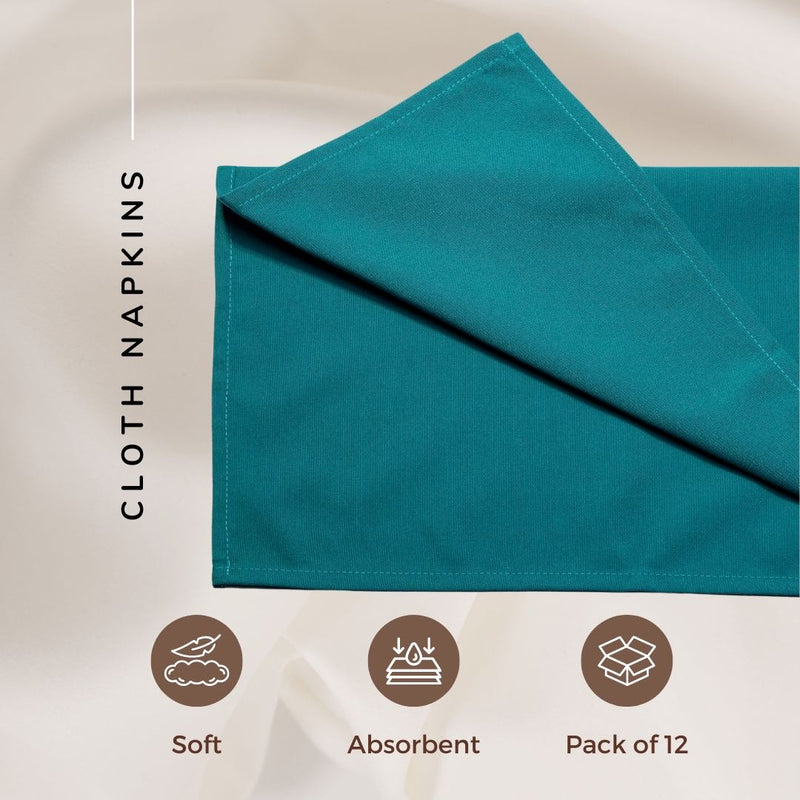 Spun Polyester Dinner Napkins Turquoise