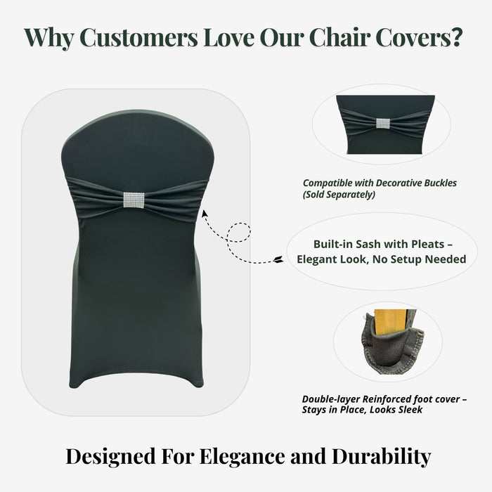 Gala Houseware White Spandex Chair Covers for Wedding, Banquet & Dining Chairs – Stretch Slipcovers – 40 Pack