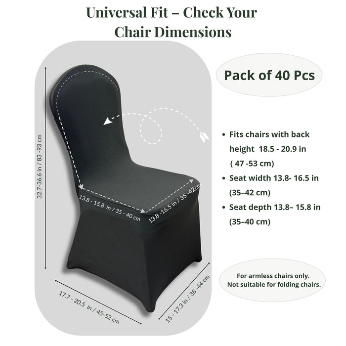 Gala Houseware White Spandex Chair Covers for Wedding, Banquet & Dining Chairs – Stretch Slipcovers – 40 Pack
