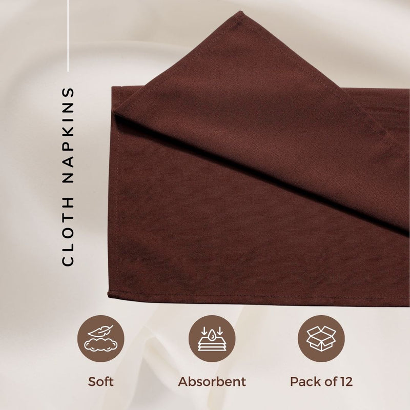 Spun Polyester Dinner Napkins Chocolate