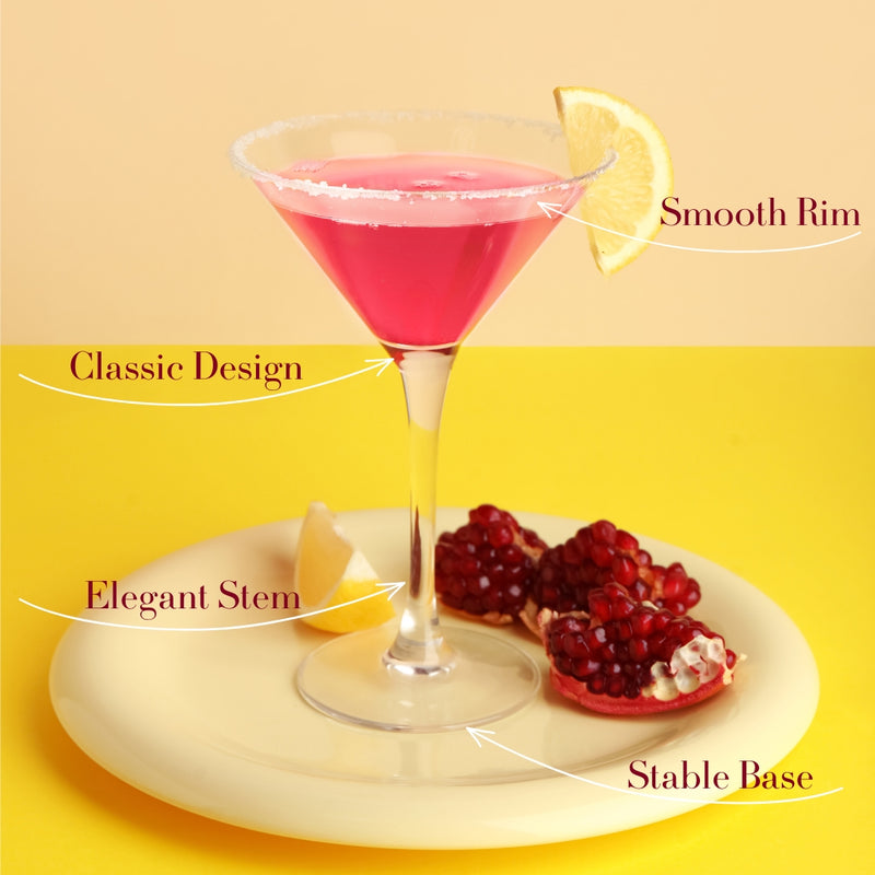 Lead-Free Martini Glasses with Stem, Set of 2 (9 oz)