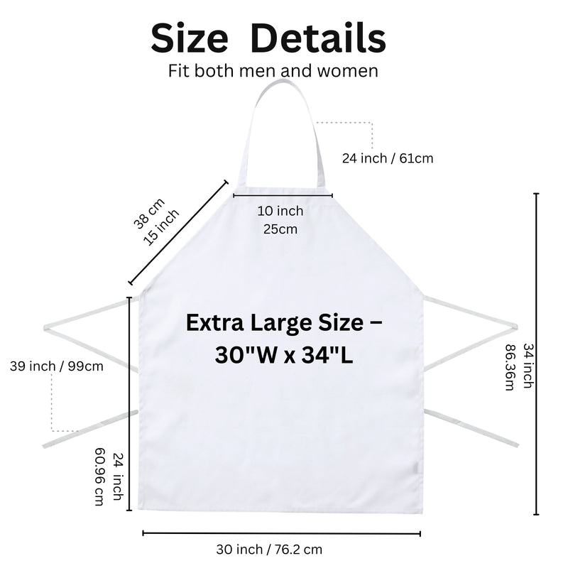 Bib Aprons – Bulk Pack of 96 Oversized Heavy-Duty Aprons with Long Ties (30” × 34”) for Commercial Use