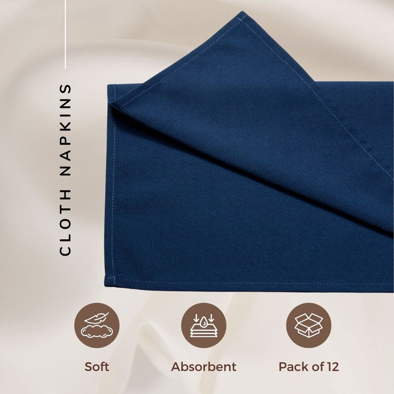 Spun Polyester Dinner Napkins Navy Blue