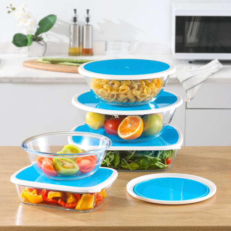 6-Piece Tempered Glass Mixing Bowl Set