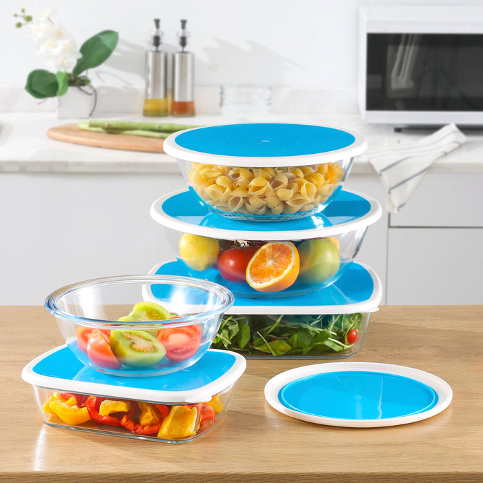 Gala Houseware 6-Piece Tempered Glass Mixing Bowl Set with Lids – Nesting Glass Bowls for Meal Prep, Food Storage, and Serving – Durable Glass Salad Bowls and Tempered Glass Bowls