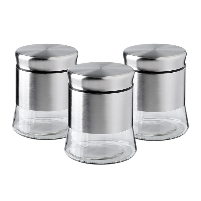 Gala Houseware Glass Container Food Storage Canister Set, Set of 3 Multipurpose Kitchen Organizer - 6 Sets Per Box
