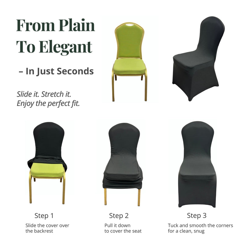 White Spandex Chair Covers for Wedding