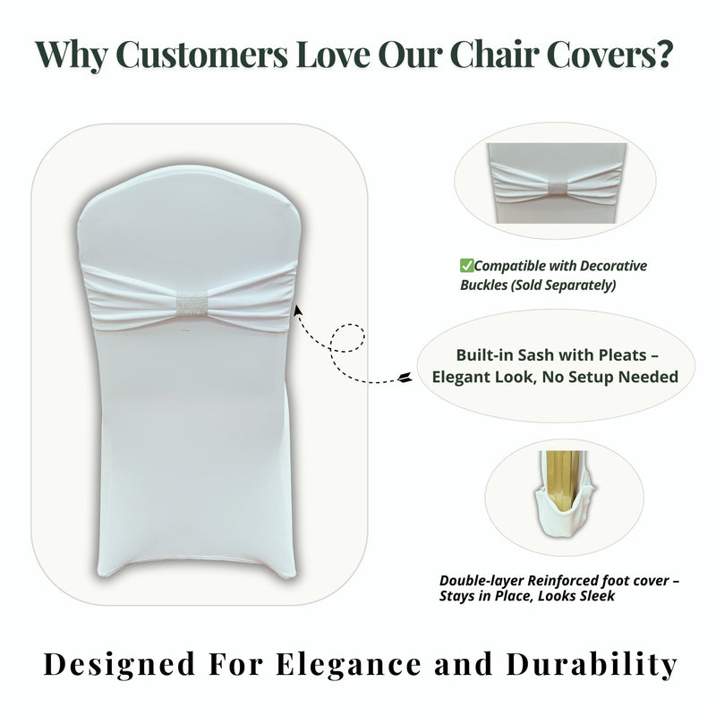 White Spandex Chair Covers for Wedding