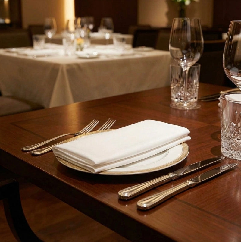 Spun Polyester Cloth Napkins – Bulk Pack of 240 Commercial-Grade Durable Napkins (20” × 20”) for Restaurants & Laundry Use