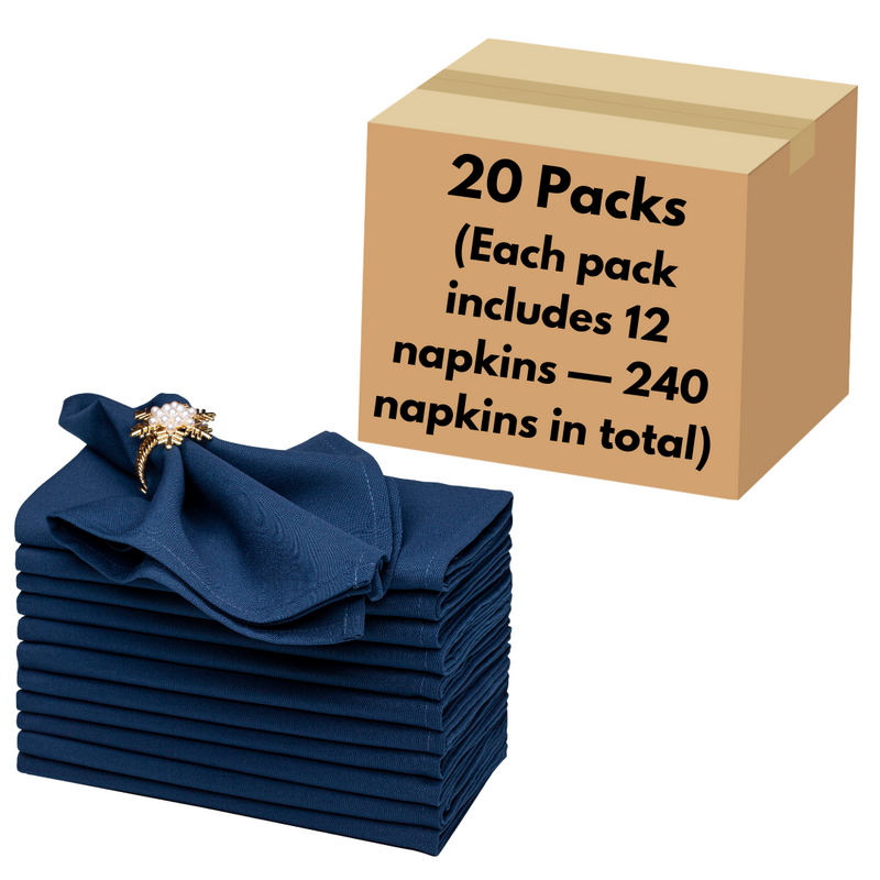 Spun Polyester Dinner Napkins Navy Blue