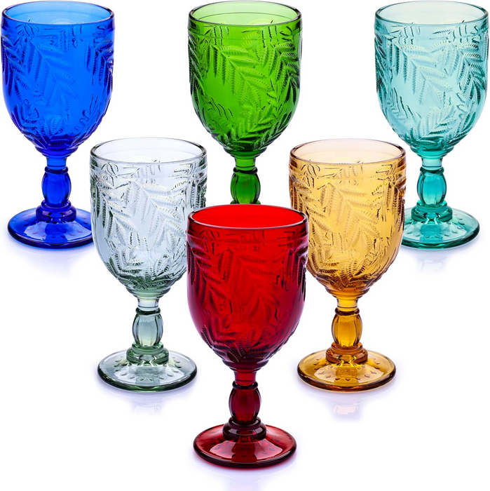 Gala Houseware Vintage Drinking Glasses Set of 6, (Multi-Color, 11 oz) 4 Sets per box (24 pieces)