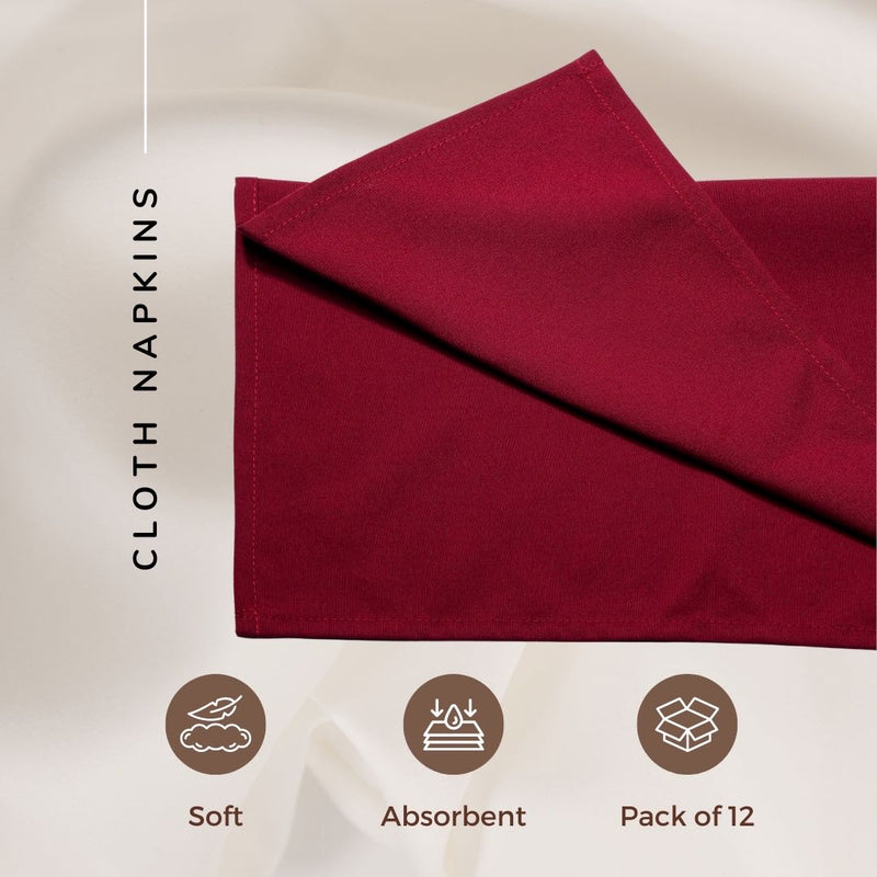 Spun Polyester Dinner Napkins  Burgundy