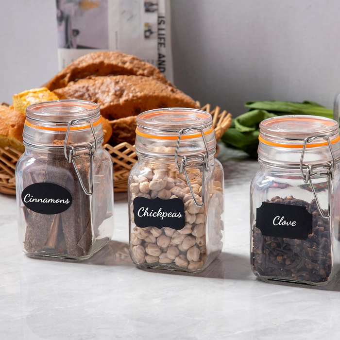 Gala Houseware Airtight Clear Glass Jars with Bail and Trigger Latch Seal Dishwasher Safe, Set of 6, Volume 8 oz, Perfect for Home Canning, Pickling, Preserving, and Reusable food storage - 6 Sets per box (36 pieces)