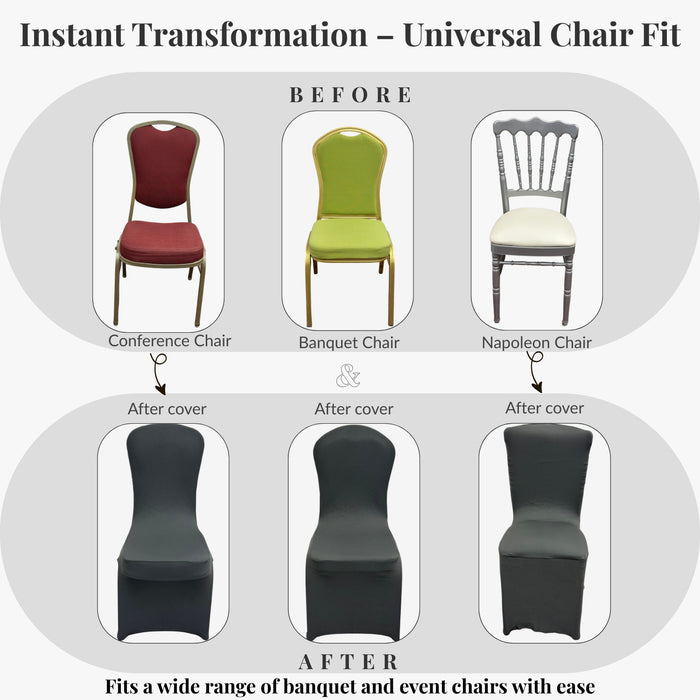 Gala Houseware White Spandex Chair Covers for Wedding, Banquet & Dining Chairs – Stretch Slipcovers – 40 Pack