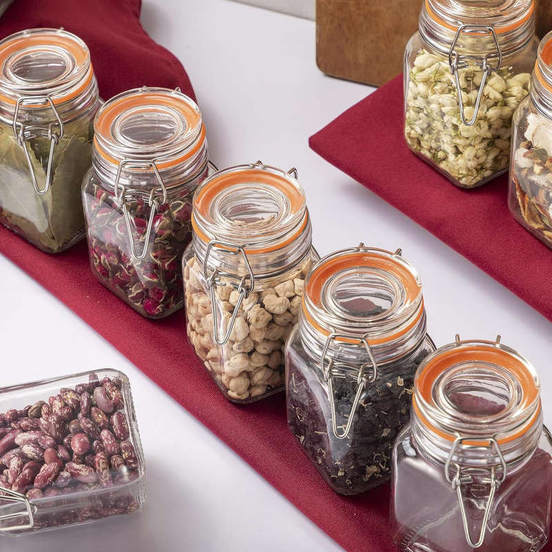 Airtight Clear Glass Jars with Bail and Trigger