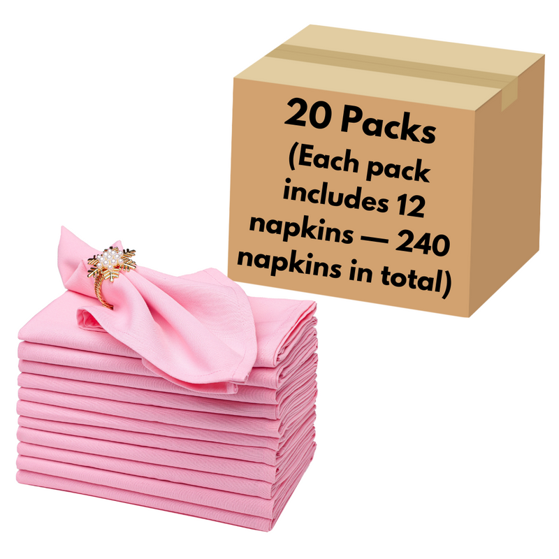 Spun Polyester Dinner Napkins Pink