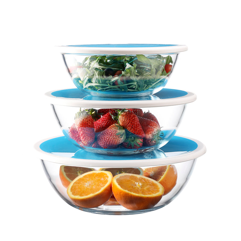 6-Piece Tempered Glass Mixing Bowl Set