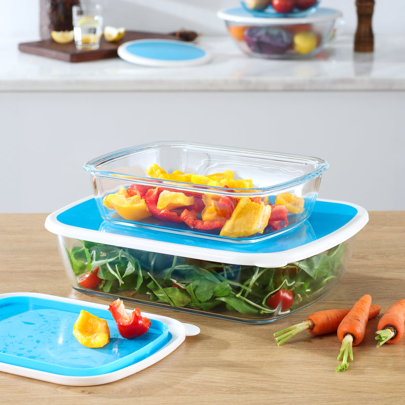 4-Piece Large Glass Food Storage Containers