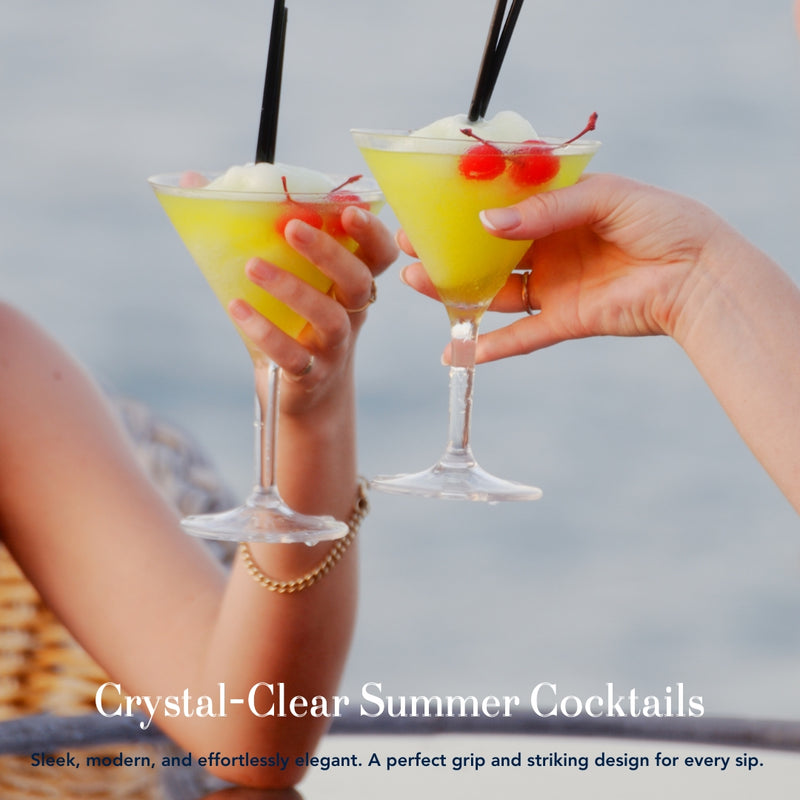 Lead-Free Martini Glasses with Stem, Set of 2 (9 oz)