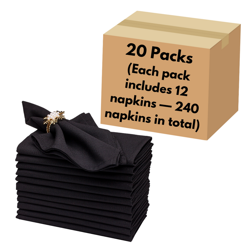 Black Cloth Napkins 18x18 inch