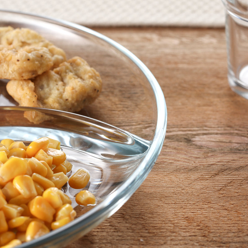 2-Pack Clear Glass Divided Serving Trays