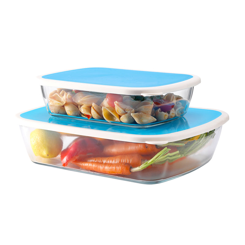 4-Piece Large Glass Food Storage Containers