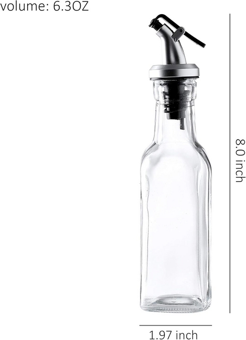 Gala Houseware Set of 4 Glass Kitchen Cruets Combo Set, Olive Oil and Vinegar Dispenser Bottles, Clear Glass Salt and Pepper Shakers Set - 12 Sets per box (48 pieces)
