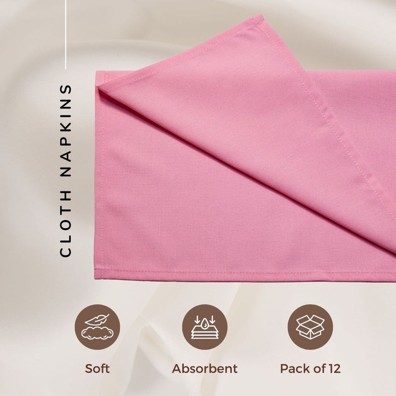 Spun Polyester Dinner Napkins Pink