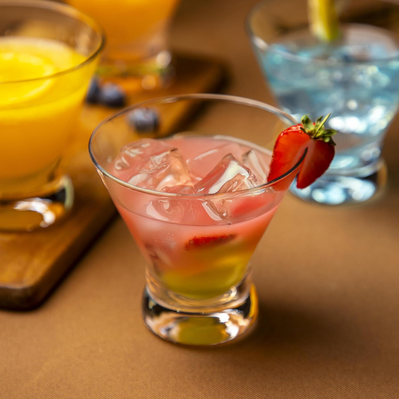 Crystal Stemless Martini Glasses – Lead-Free Cocktail Glasses Set, Dishwasher Safe