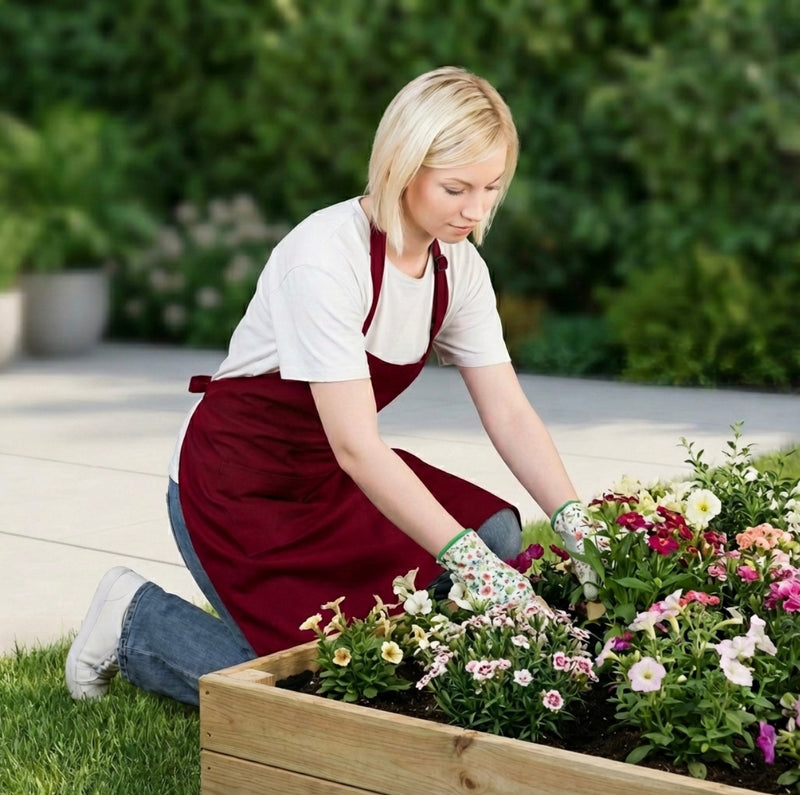 Bib Aprons with 2 Pockets – Adjustable Neck Strap, Standard Size (28” × 32”), Set of 12