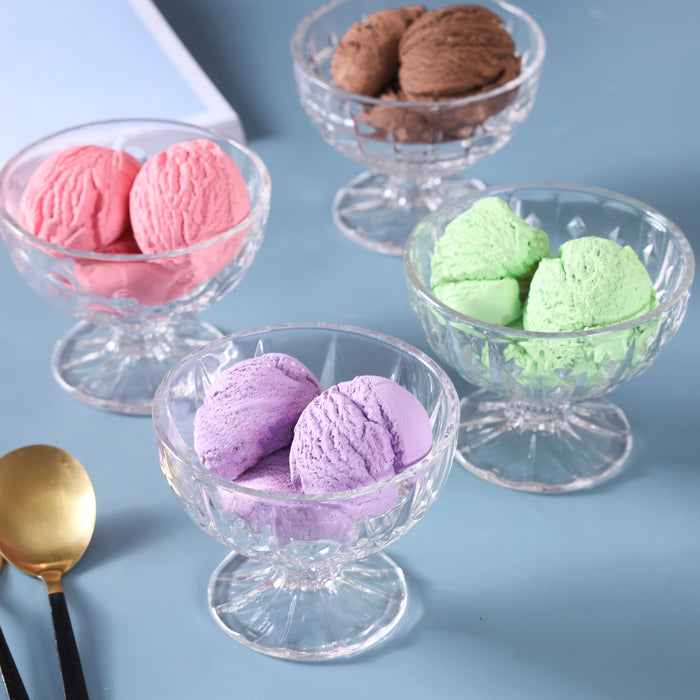 Gala Houseware 8 x 4 = 32  Sundae Cups, Glass Ice Cream Cups Dessert Bowls 8 Sets and 4 Cups Per Set for Sherbet Trifle, Fruit, Snack, Cocktail