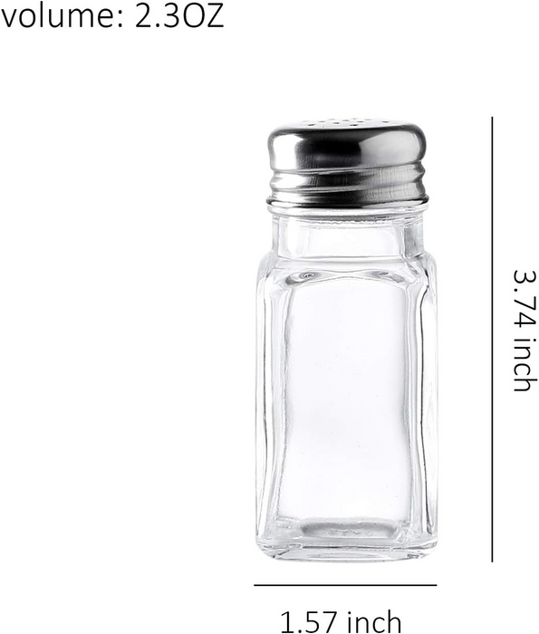 Gala Houseware Set of 4 Glass Kitchen Cruets Combo Set, Olive Oil and Vinegar Dispenser Bottles, Clear Glass Salt and Pepper Shakers Set - 12 Sets per box (48 pieces)