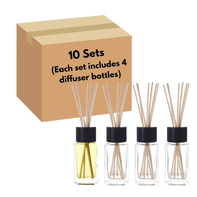 4.7” Tall Clear Square Glass Bottle Diffusers