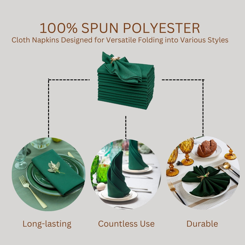 Spun Polyester Dinner Napkins Forest Green