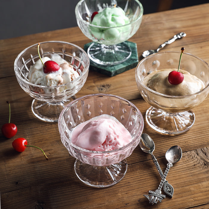 Gala Houseware 8 x 4 = 32  Sundae Cups, Glass Ice Cream Cups Dessert Bowls 8 Sets and 4 Cups Per Set for Sherbet Trifle, Fruit, Snack, Cocktail