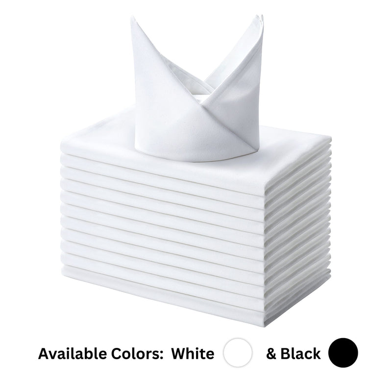 Spun Polyester Cloth Napkins – Commercial-Grade Durable Napkins (20” × 20”), Set of 12