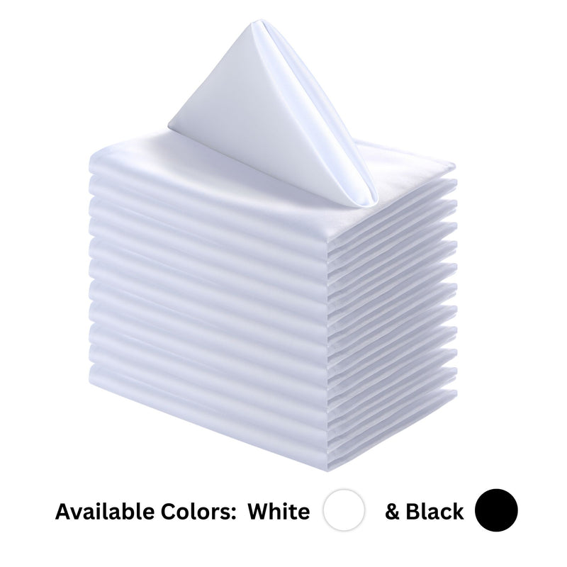 Satin Cloth Napkins – Elegant Long-Fiber Napkins (20” × 20”), Set of 12